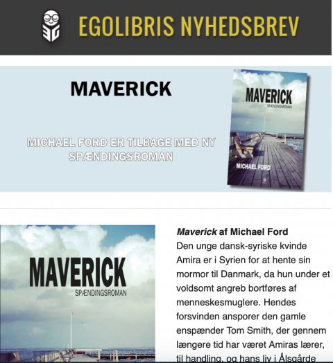 Nyhedsbrev, EgoLibris, Michael Ford Maverick