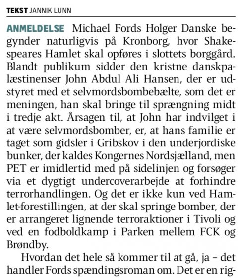 anmeldelse af Holger Danske, Michael Ford