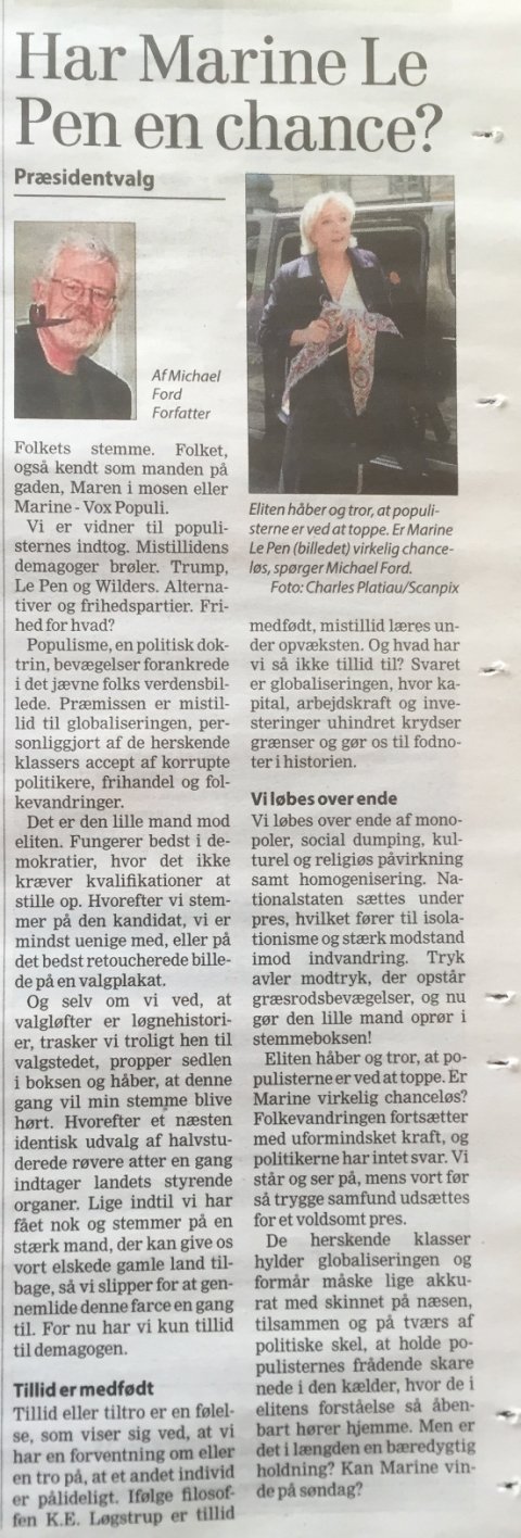 Michael Ford, Marine, Frederiksborg Amts Avis