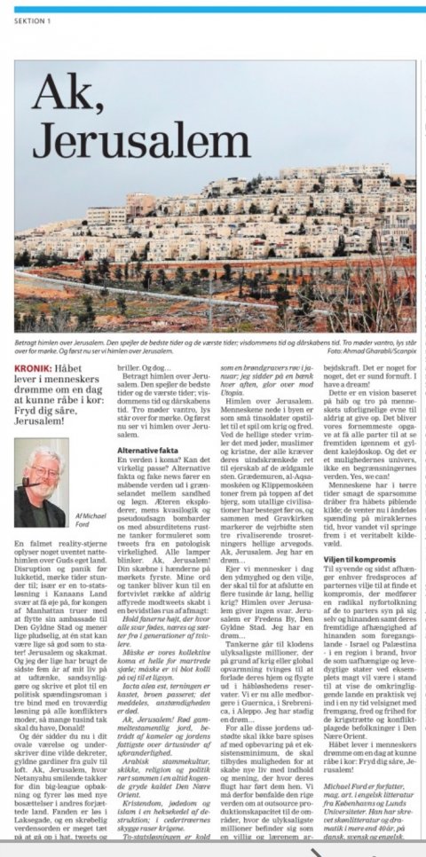 Michael Ford, Kronik Frederiksborg Amts Avis